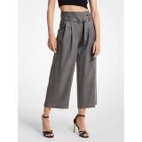 MICHAEL Michael Kors Striped Stretch Wool Cropped Trousers