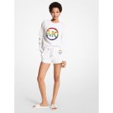 MICHAEL Michael Kors PRIDE Embellished Logo Organic Cotton Terry Shorts