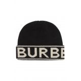 BURBERRY Intarsia Logo Cashmere Hat_BLACK