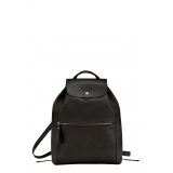 LONGCHAMP Le Foulonne Leather Backpack_BLACK