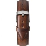 DANIEL WELLINGTON Classic St. Mawes 20mm Leather Watch Strap_BROWN/ SILVER
