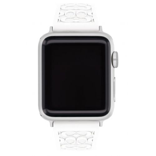 코치 COACH Signature C Rubber Apple Watch Strap_WHITE