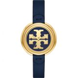 TORY BURCH The Miller Leather Strap Watch, 36mm_BLUE/ GOLD