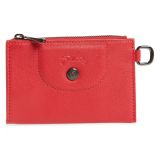 LONGCHAMP Le Pliage Cuir Coin Purse with Key Ring_RED
