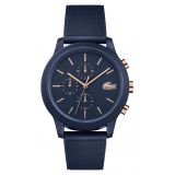 LACOSTE 12.12 Chronograph Silicone Strap Watch, 44mm_Blue