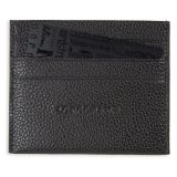 LONGCHAMP Le Foulonne Pebbled Leather Card Holder_BLACK