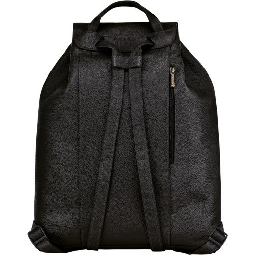  LONGCHAMP Le Foulonne Leather Backpack_BLACK