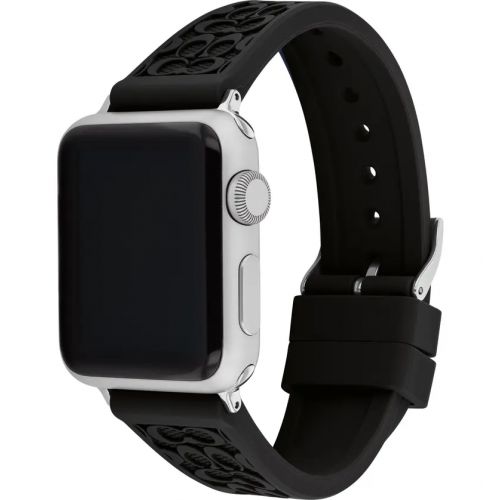 코치 COACH Signature C Rubber Apple Watch Strap_BLACK