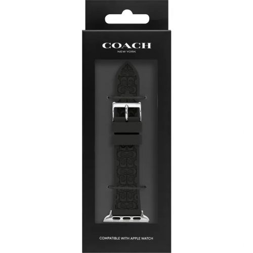 코치 COACH Signature C Rubber Apple Watch Strap_BLACK