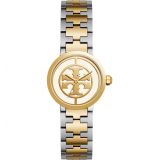TORY BURCH Reva Logo Dial Bracelet Watch, 28mm_SILVER/ IVORY/ GOLD