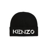 KENZO Crackled Logo Wool Beanie_BLACK