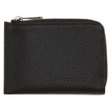 LONGCHAMP Le Foulonne Leather Coin Purse with Removable Card Holder_BLACK
