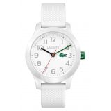 LACOSTE Kids 12.12 Silicone Strap Watch, 32mm_WHITE