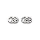 GUCCI Double-G Stud Earrings_WHITE GOLD