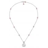 GUCCI GG Mother-of-Pearl Station Necklace_SILVER