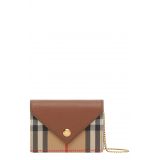 BURBERRY Jade Vintage Check Card Case on a Chain_TAN