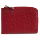 LONGCHAMP Le Foulonne Leather Coin Purse with Removable Card Holder_RED