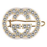 GUCCI Crystal Embellished GG Hair Clip_GOLD