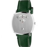 GUCCI Grip Leather Strap Watch, 38mm_GREEN/ SILVER