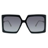 Dior 59mm Gradient Square Sunglasses_SHINY BLACK / Gradient SMOKE