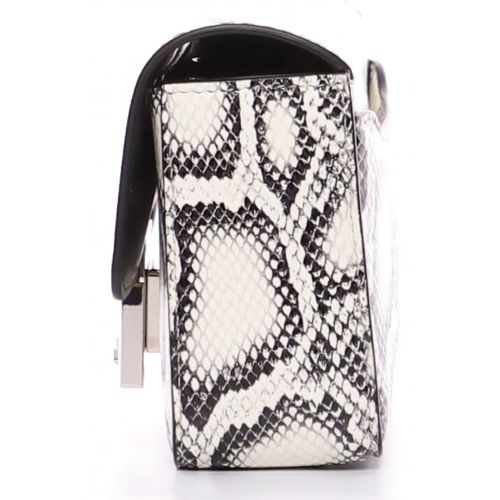 지방시 Givenchy Small 4G Snake Embossed Leather Crossbody Bag_BLACK/ WHITE