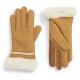 UGG Seamed Touchscreen Compatible Genuine Shearling Lined Gloves_CHESTNUT