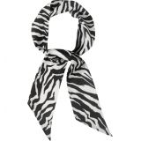 Rebecca Minkoff Zebra Print Skinny Silk Scarf_BLACK
