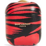 Saint Laurent Tropical Print Leather AirPods Case_NERO/ROUGE/BLK MATT