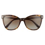 Tom Ford 58mm Gradient Cat Eye Sunglasses_DARK HAVANA/ BROWN POLARIZED