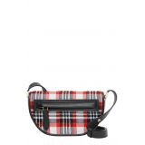 Burberry Mini Olympia Knitted Tartan Leather Bag_RED/ WHITE/ BLACK
