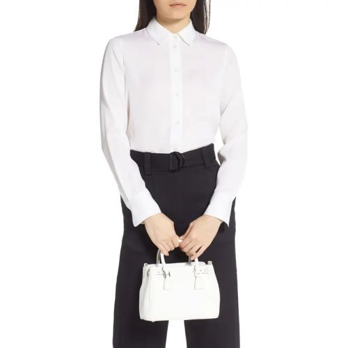 메종 마르지엘라 Maison Margiela Mini 5AC Flap Leather Shoulder Bag_WHITE/ BRIGHT FINISHING
