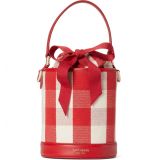 kate spade new york picnic gingham bucket bag_RED MULTI