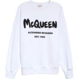 Alexander McQueen Womens Graffiti Logo Sweatshirt_WHITE / BLACK