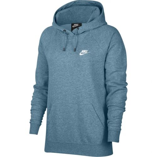나이키 Nike Sportswear Essential Pullover Fleece Hoodie_CERULEAN/ HEATHER/ WHITE
