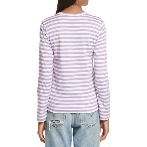 꼼데가르송 Comme des Garcons PLAY Stripe Long Sleeve T-Shirt_PURPLE