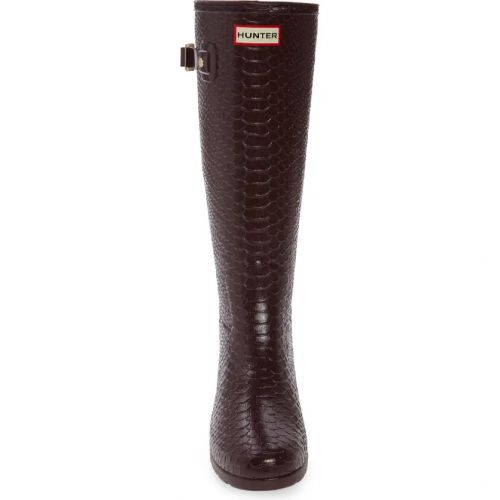 헌터 Hunter Original Embossed Refined Tall Waterproof Rain Boot_CHESTNUT CRUST