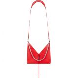 Givenchy Small Cutout Chain Strap Leather Crossbody Bag_RED