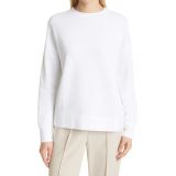 Vince Essential Relaxed Cotton Sweatshirt_OPTIC WHITE