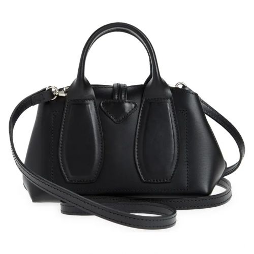  Longchamp Extra Small Roseau Leather Tote_Black