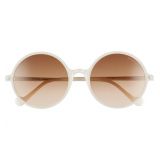 Moncler 57mm Round Sunglasses_PEARL WHITE/ BROWN GRADIENT