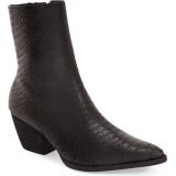Matisse Caty Western Pointed Toe Bootie_BLACK CROC EMBOSSED LEATHER