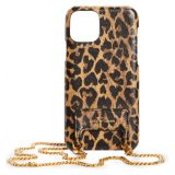 Saint Laurent Leopard Heart Print iPhone 11 Pro Leather Case on a Chain_TOFFEE/M.NATURALE