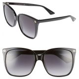 Gucci 57mm Gradient Square Sunglasses_BLACK/ GREY