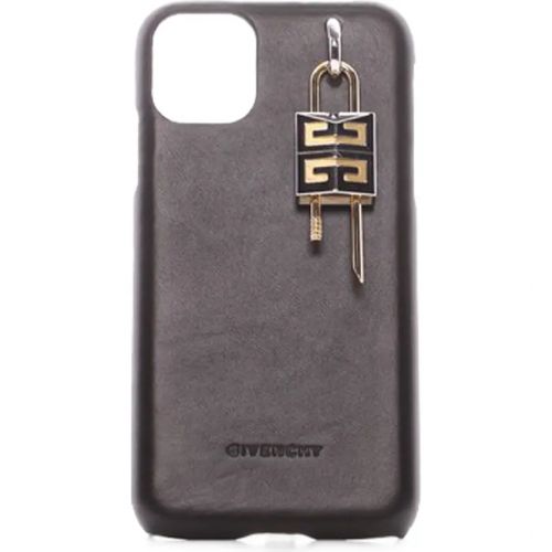 지방시 Givenchy Lock iPhone 11 Leather Case_001 BLACK