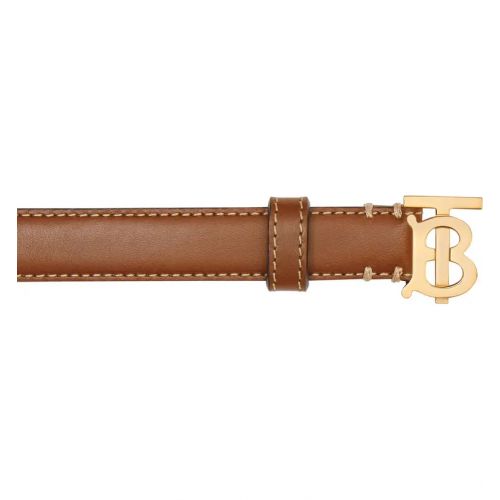 버버리 Burberry Monogram Motif Leather Belt_TAN/ LIGHT GOLD