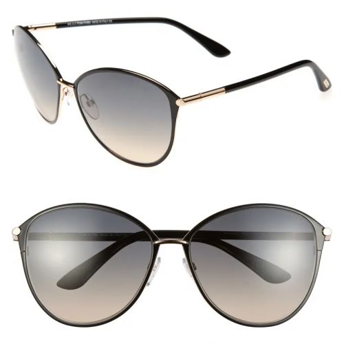 탐포드 Tom Ford Penelope 59mm Gradient Cat Eye Sunglasses_SHINY ROSE GOLD/ BLACK