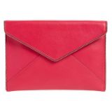 Rebecca Minkoff Leo Leather Envelope Clutch_ACID PINK
