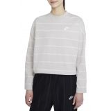 Nike Stripe Long Sleeve Cotton Top_CREAM/ WHITE