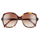 CELINE 57mm Gradient Square Sunglasses_DARK HAVANA/ BROWN
