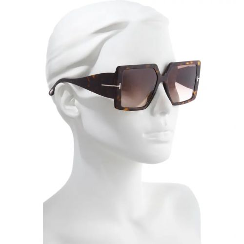 탐포드 Tom Ford Quinn 57mm Gradient Square Sunglasses_HAVANA/ BROWN